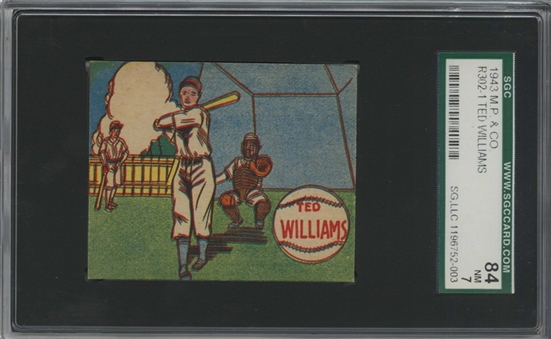 1943 R302-1 M.P. & Co. Ted Williams - SGC 84 NM 7